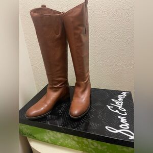 Sam Edelman Women's Penny Leather Whiskey Boots SZ 8